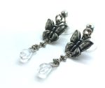 Mariana Earrings Silver Plated Buterfly & Beautiful Clear Crystal Swarovski