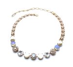 Mariana Necklace Simulated Pearl & White Clear Swarovski Crystal SeaShell Nature Coll. - Image 3