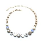 Mariana Necklace Simulated Pearl & White Clear Swarovski Crystal SeaShell Nature Coll.