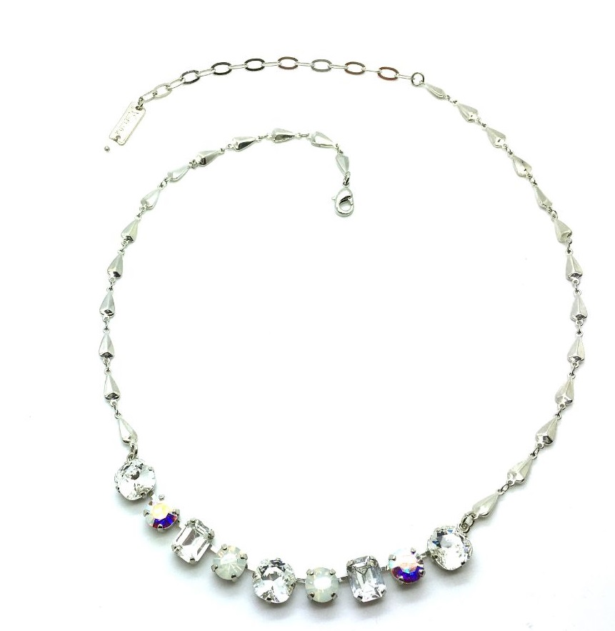 N-3906-001-RO (2) Mariana Necklace Round & Emerald Shape Swarovski Crystal On A Clear Day Inspiration - Image 1