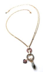 Mariana Necklace Pendant Madagascar Africa Coll. Pink & Sapphire Swarovski Crystal - Image 3
