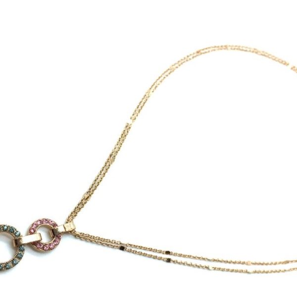 Mariana Necklace Pendant Madagascar Africa Coll. Pink & Sapphire Swarovski Crystal