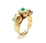 Ring By Mariana Woman Beautiful Flower Shape Mint and Light Green Swarovski crystals - Image 3