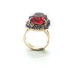 Ring By Mariana Woman Beautiful Rectangle Shape Burgundy Swarovski Crystals - Image 3