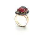 Ring By Mariana Woman Beautiful Rectangle Shape Burgundy Swarovski Crystals - Image 2