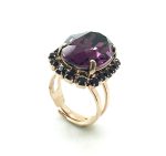 Mariana Ring Beautiful Circle Shape Purple Crystal Swarovski Bliss Nirvana Coll. - Image 2