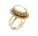 Ring By Mariana My Treasures Coll. Beautiful Circle Shape White Opal Stone
