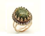 Ring By Mariana Woman Beautiful Ckine Agate Mineral and Swarovski Crystals - Image 3