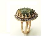 Ring By Mariana Woman Beautiful Ckine Agate Mineral and Swarovski Crystals - Image 2