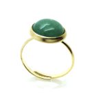 Mariana Ring Beautiful Circle Shape Green Aventurine Stone - Image 3