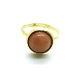 Mariana Ring Beautiful circle Shape Adventurin Pink Stone - Image 2
