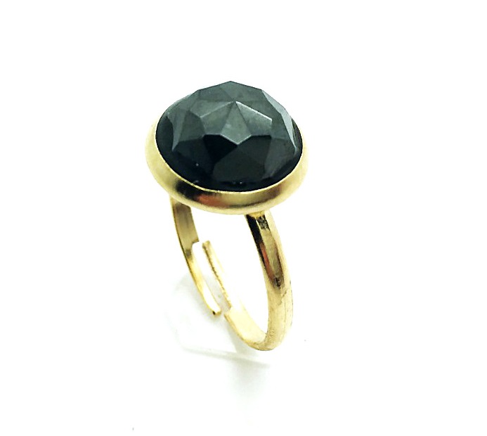 R-7110 M46 (2) Mariana Ring Beautiful circle Shape Hametite Stone - Image 1