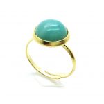Mariana Ring Yellow Jasper Beautiful Circle Shape Amazonite Stone - Image 3
