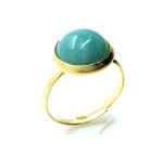 Mariana Ring Yellow Jasper Beautiful Circle Shape Amazonite Stone - Image 2