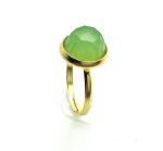 Mariana Yellow Jasper Beautiful Circle Shape Apple Quartz Stone Ring