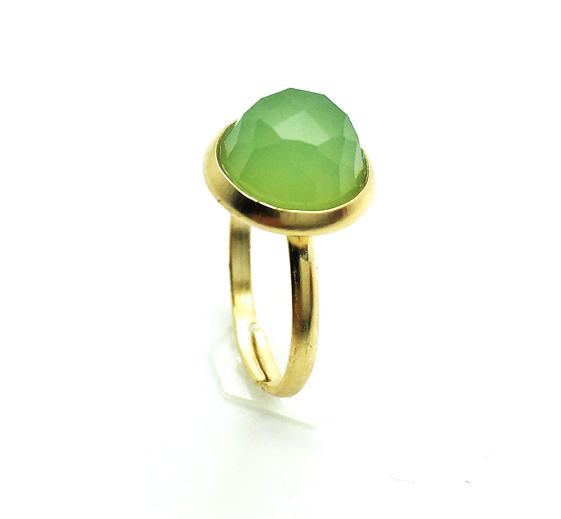 R-7110 M84 (2) Mariana Yellow Jasper Beautiful Circle Shape Apple Quartz Stone Ring - Image 1
