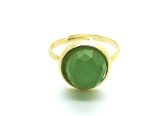 Mariana Yellow Jasper Beautiful Circle Shape Apple Quartz Stone Ring - Image 3