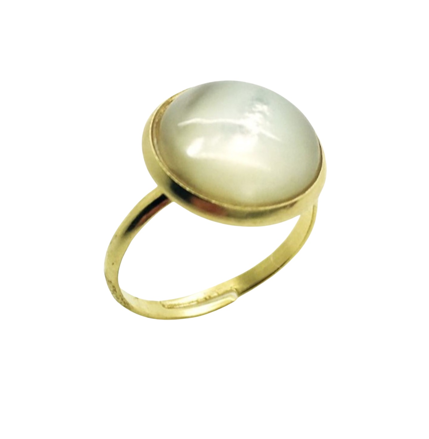R-7112-M87-RG Mariana Ring Shell white Mop Mineral Beautiful Circle Shape - Image 1