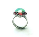Mariana Ring Adventurin Pink Beautiful Circle Shape Mint Crystal Swarovski - Image 2