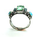 Mariana Ring Beautiful Rectungle Shape Peridot Swarovski Crystal - Image 3