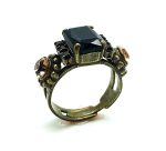 Mariana Ring Beautiful Rectungle Shape Black & Brown Crystal Swarovski - Image 3