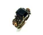 Mariana Ring Beautiful Rectungle Shape Black & Brown Crystal Swarovski - Image 2