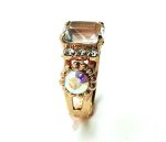 Ring By Mariana Beautiful Rectangle Quartz & Multi-color Swarovski Crystals - Image 3