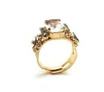 Ring By Mariana Beautiful Rectangle Quartz & Multi-color Swarovski Crystals - Image 2