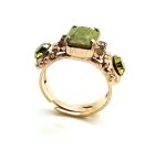 Mariana Ring Beautiful Rectangle Shape Opal Andino Stone & Forest Green Austrian Crystals - Image 3