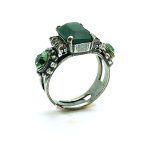 Ring By Mariana  Beautiful Rectangle Shape Jade Emerald Blue Green Swarovski Crystals - Image 3