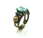 Mariana Ring Rectungle Shape Turquoise & Honey Crystal Swarovski - Image 3