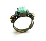 Mariana Ring Rectungle Shape Turquoise & Honey Crystal Swarovski - Image 2