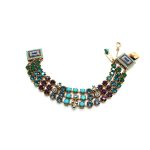 Bracelet By Mariana Woman Beautiful Zircon and Amethyst Swarovski Crystals-RG