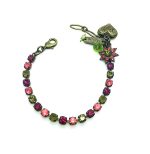 Bracelet By Mariana Woman Beautiful Purple Pink and Olive Swarovski Crystals