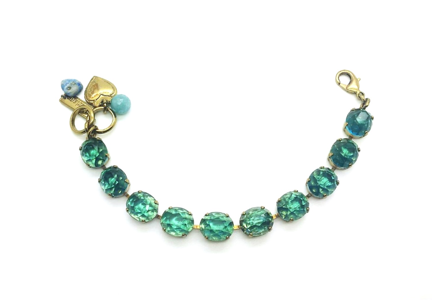 B-4023-1-M0202-EG (2) Bracelet By Mariana Woman Beautiful Oval Shape Faceted Blue Topaz Mineral - Image 1