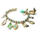 Bracelet By Mariana Beautiful Pendants Green and Pacific Opal Swarovski Crystals