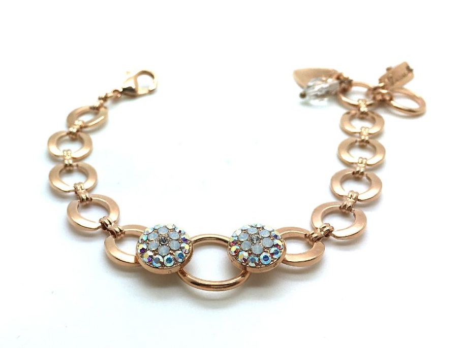 B-4039-7-001-RG (3) Bracelet By Mariana Woman Gorgeous Chain Clear Swarovski Crystals - Image 1