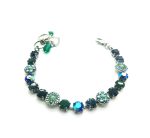Bracelet By Mariana My Treasures Coll. Beautiful Light Blue and Green Swarovski Crystals - Image 3