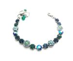 Bracelet By Mariana My Treasures Coll. Beautiful Light Blue and Green Swarovski Crystals