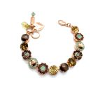 Bracelet By Mariana Woman Beautiful Flower Shape Light Blue and Bronze Swarovski Crystals - Image 3