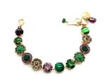Bracelet By Mariana Beautiful Green Accents and Purple Swarovski Crystals-RG