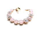 Bracelet By Mariana Woman Rose Quartz Flower Shape and Light Pink Swarovski Crystals - Image 2