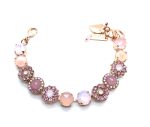 Bracelet By Mariana Woman Beautiful Rose Quartz and Pink Swarovski Crystals