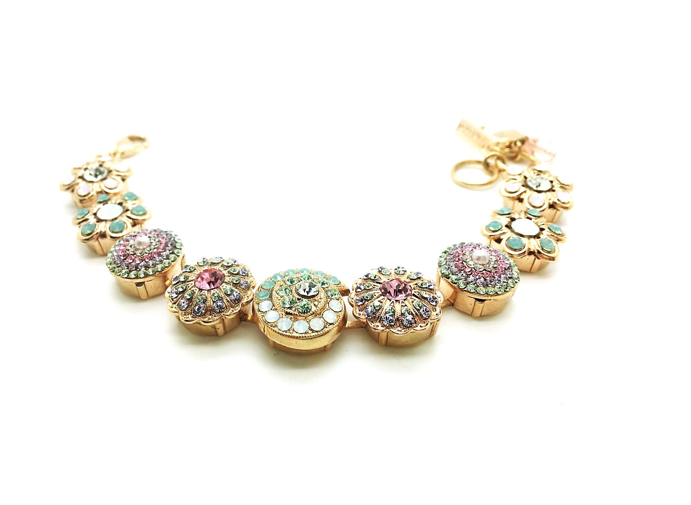 B-4079-1-1063-RG (3) Bracelet By Mariana My Treasures Coll. Beautiful Flower Shape Multi Color Swarovski Crystals - Image 1
