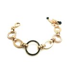 Bracelet By Mariana My Treasures Coll. Beautiful Circle Black and Clear Swarovski Crystals