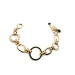Bracelet By Mariana My Treasures Coll. Beautiful Circle Black and Clear Swarovski Crystals - Image 2