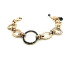 Bracelet By Mariana My Treasures Coll. Beautiful Circle Black and Clear Swarovski Crystals - Image 3