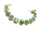 Bracelet By Mariana Woman Beautiful Flower Peridot, Apple Green and AB Swarovski Crystals - Image 3