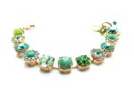 Bracelet By Mariana Woman Beautiful Flower Peridot, Apple Green and AB Swarovski Crystals - Image 2