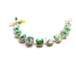 Bracelet By Mariana My Treasures Coll. Beautiful Flower Green and Pearl Swarovski Crystals - Image 2